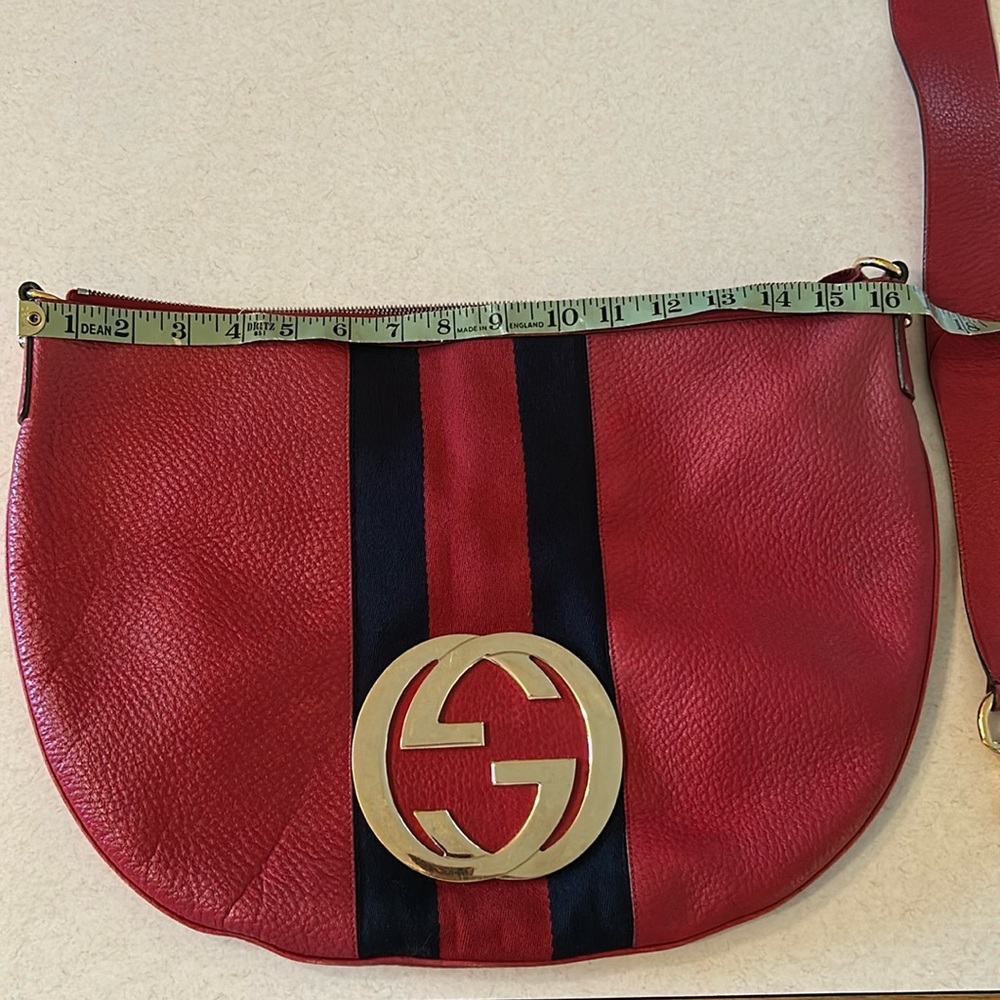 Gucci Blondie XL Shoulder Bag Purse GG RARE Tom Ford Era Red Pebbled Leather - Picture 6 of 17